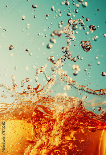 Amber liquid splash background