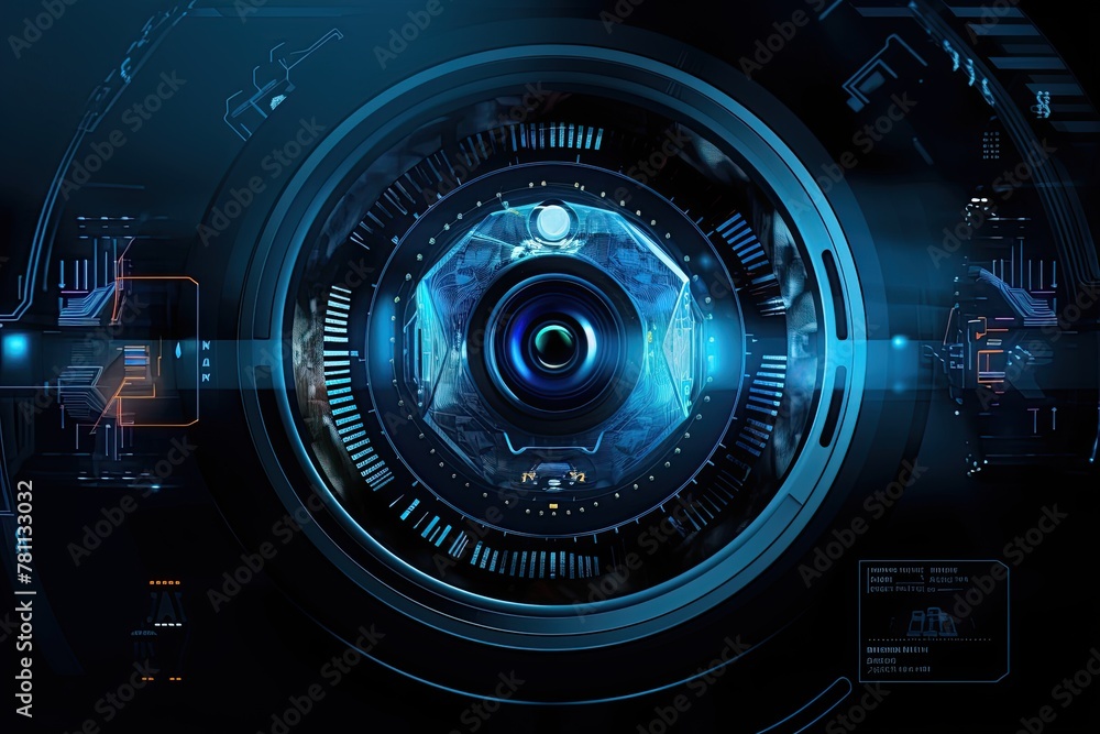 Biometric eye. Artificial intelligence, robotics and technology. Generative Ai Biometric eye. Artificial intelligence, robotics and technology. Generative Ai