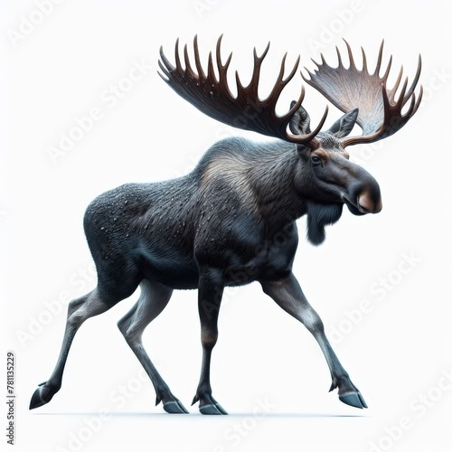 Image of isolated moose against pure white background  ideal for presentations 