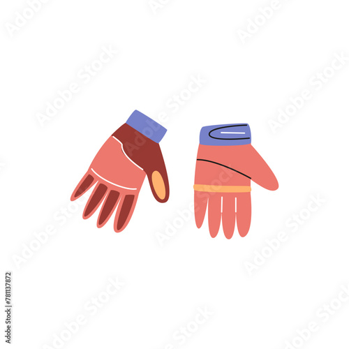 Vector sports illustration with gloves equipment for American football isolated on a white background