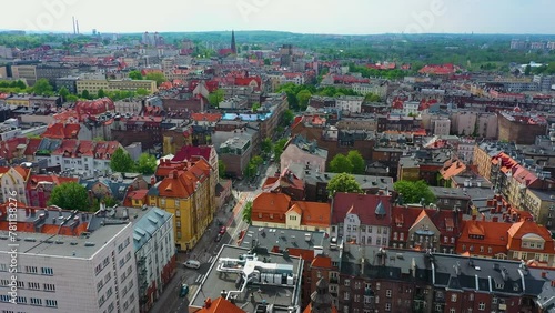 Panorama Jagiellonska Street Katowice Aerial View Poland