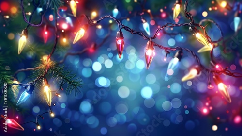 Modern background featuring Christmas lights. © Zaleman
