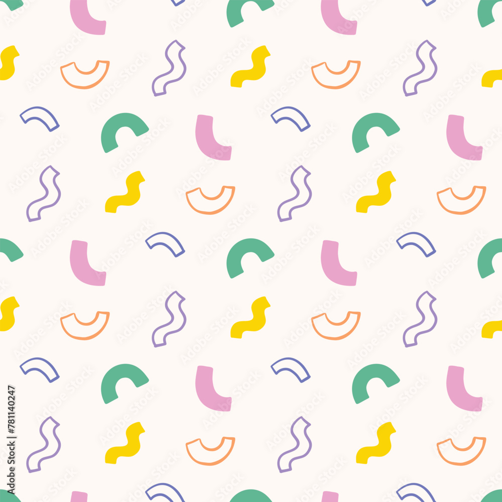 Abstract kids pattern in doodle style