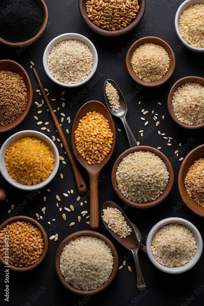 Sesame seeds on a black background. Sesame seeds on a black background.