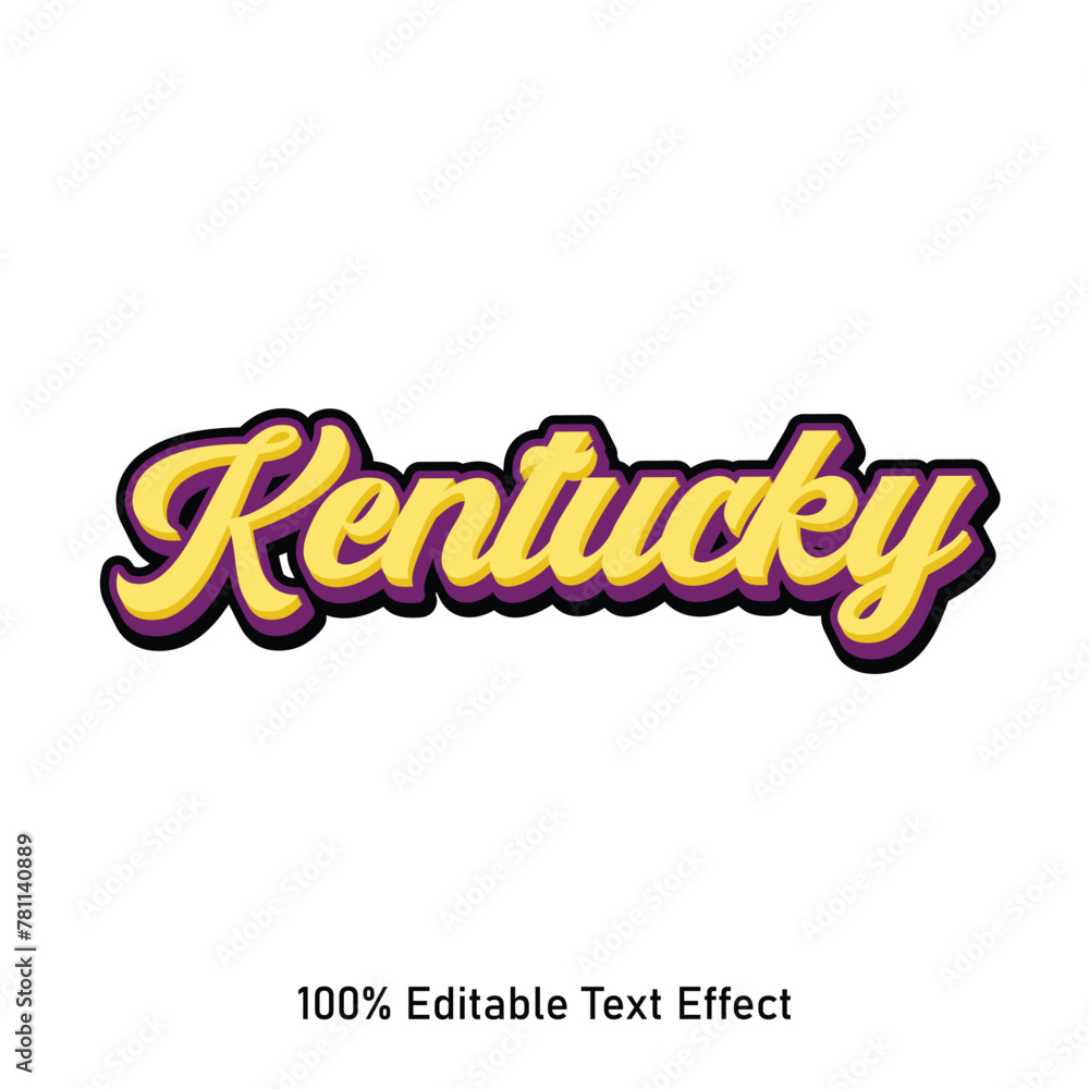 Kentucky text effect vector. Editable college t-shirt design printable ...