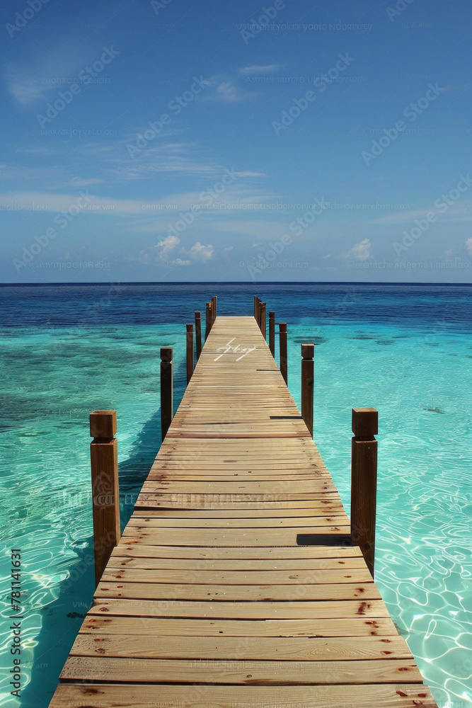 A pier on crystal clear ocean