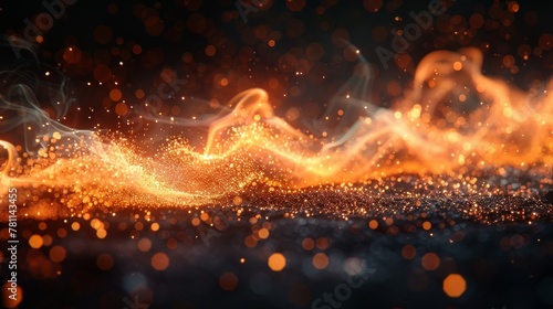Sparks of fire and flames isolated on a black background. Very high resolution.