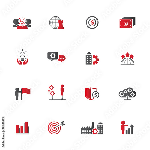 Universal business management and human resources icon set. Universal icons for web and mobile. Vector.	