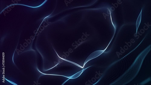 Wallpaper Mural Elegant gently flowing and rippling blue glowing digital fractal light wave background animation. This modern abstract motion background is full HD and a seamless loop. Torontodigital.ca