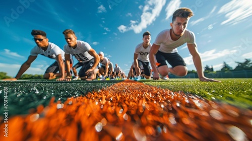 Young Athletes at the Starting Line of a Track Race: Focus on Determination and Competition