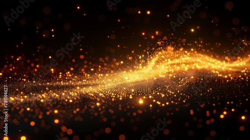 Animated gold shine burst with sparkles. Modern illustration isolated on black