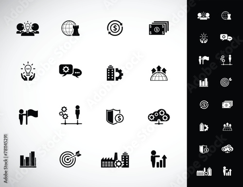 Universal business management and human resources icon set. Universal icons for web and mobile. Vector.	
