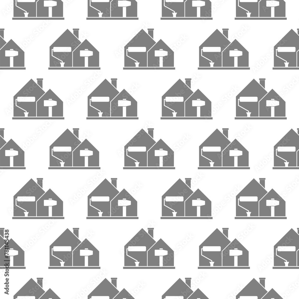 Repairs in the house icon seamless pattern isolated on white background