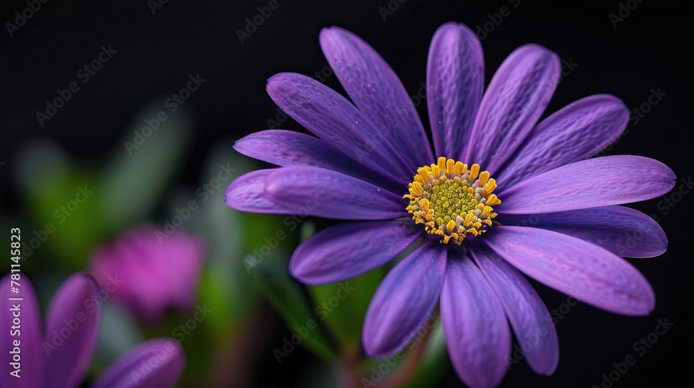Close-Up of Purple Daisy with Yellow Center Close-Up of Purple Daisy with Yellow Center