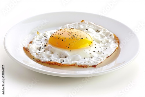 a fried egg on a plate