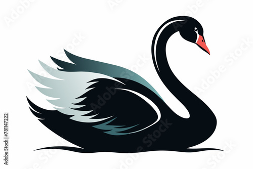 north american trumpeter swan silhouette-vector illustration