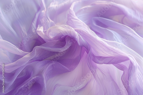 Soft Lavender Fabric Waves with Graceful Movement and Delicate Light