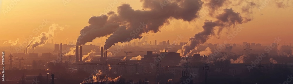 Fototapeta premium Air Pollution Smog, acid rain, greenhouse gasses