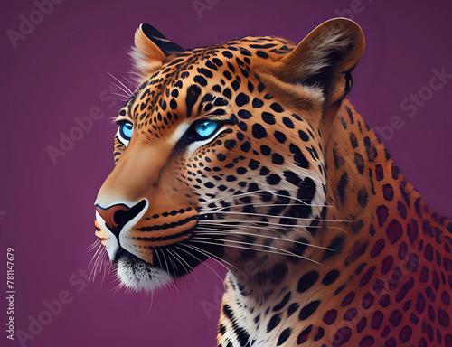 Leopard mit blauen Augen