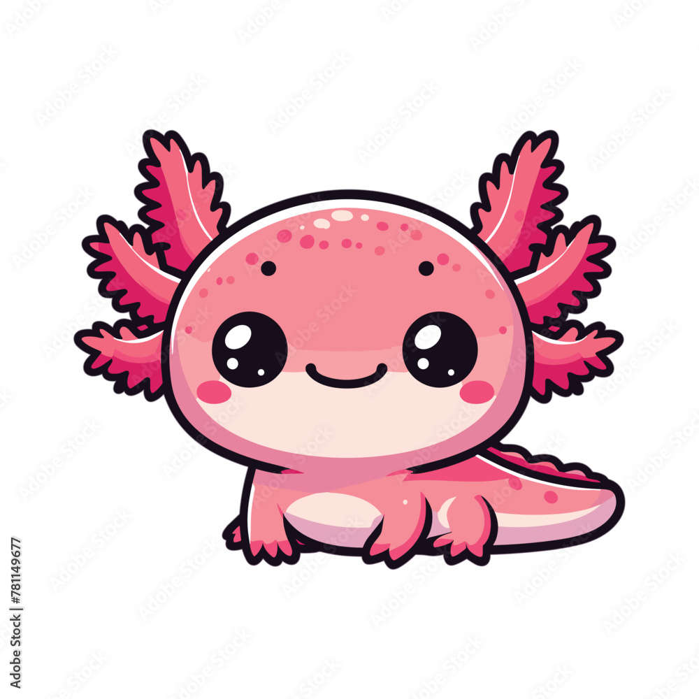 cartoon baby Axolotl vector