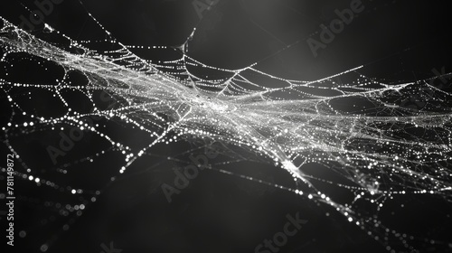 Adding the cobweb effect to the design. Isolating spider webs on black background. Cute Halloween props.