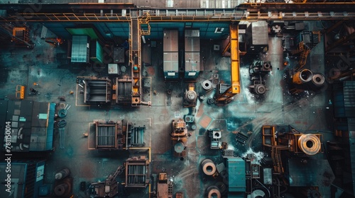 Wallpaper Mural Metal manufacturing interior. Generative AI Torontodigital.ca