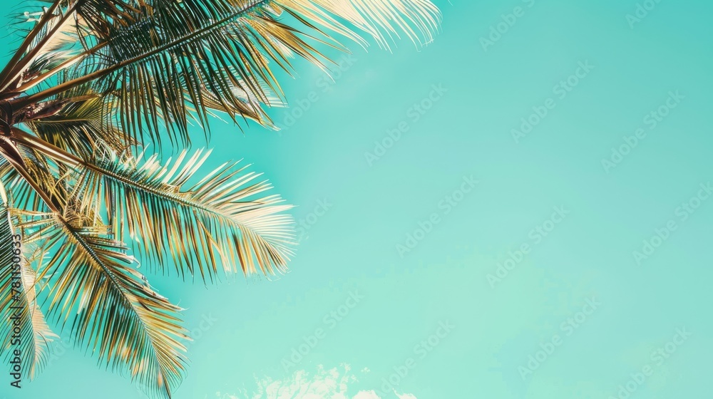 Palm leaves pastel minimalism. Generative AI