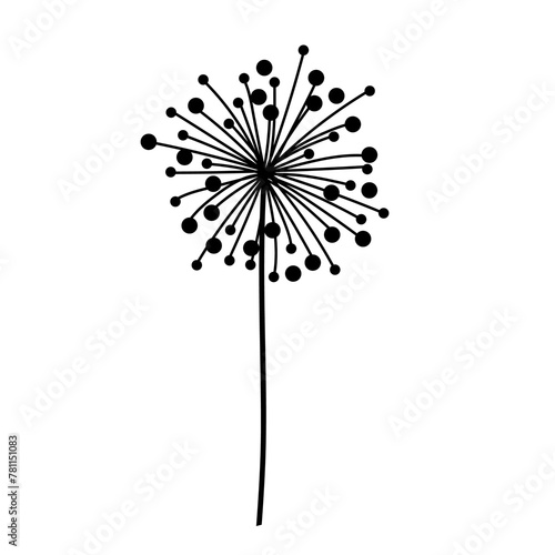 dry dandelion flower icon flat vector illustration logo clipart isolated on white background