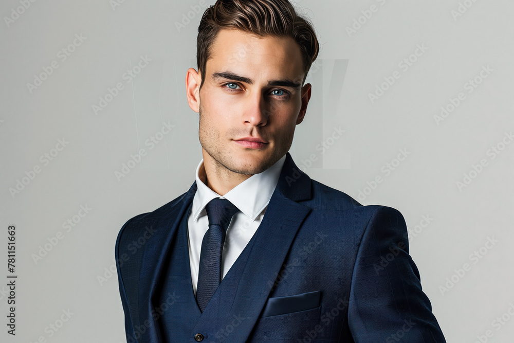 Portrait Photo of a Handsome Businessman, Generative AI Portrait Photo of a Handsome Businessman, Generative AI