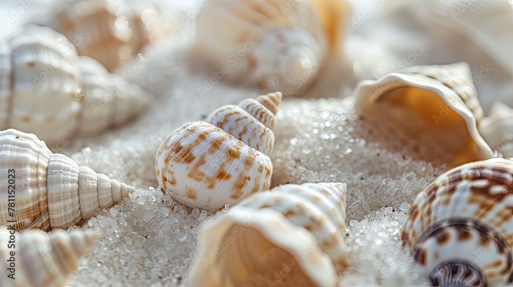 Sea shells background. Generative AI