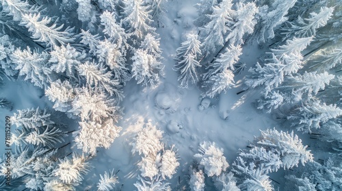 Snow-covered trees. Generative AI