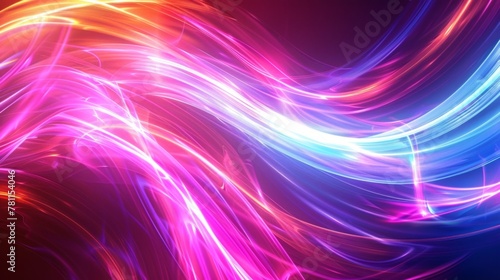 Serene waves in a digital sea of neon dots