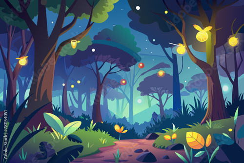 1--fireflies-flying-2--forest-scene-background