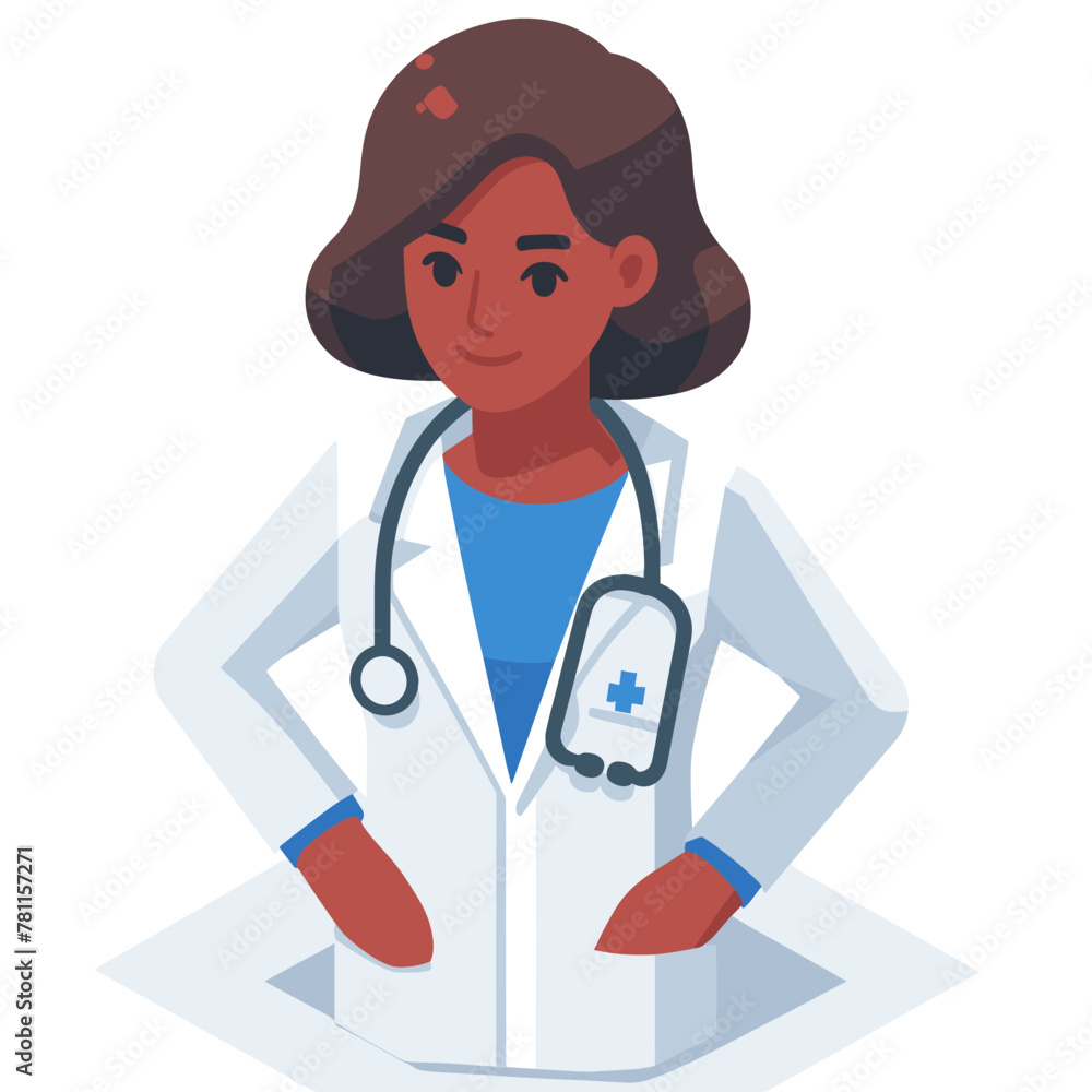 Doctor Black Woman Isometric Minimal Cute Character, Wearing Headphones and Hold Game Controller, Cartoon Clipart Vector illustration, isolated on White background Doctor Black Woman Isometric Minimal Cute Character, Wearing Headphones and Hold Game Controller, Cartoon Clipart Vector illustration, isolated on White background