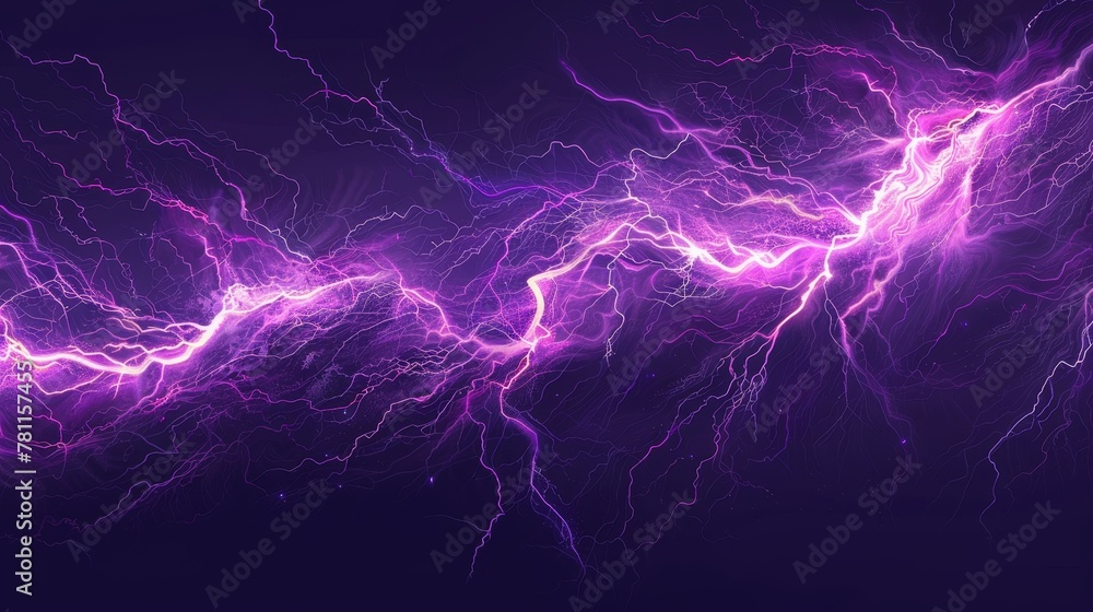 An electric impact effect and a thunderstorm sparking discharge are isolated on a transparent background in a modern realistic illustration of lightning strikes. - obrazy, fototapety, plakaty 