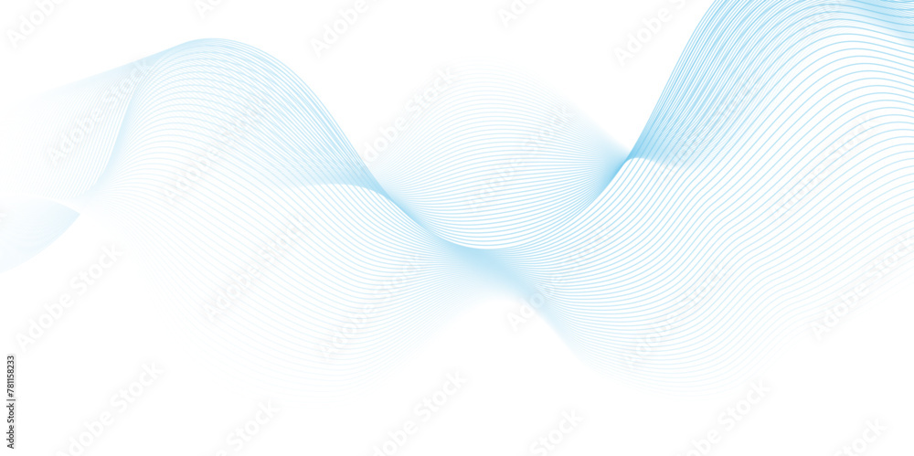 Vector Abstract crave wavy thin blend line on blue and white gradient Technology, data science, geometric border. Isolated on white wave element for design background. Vector Abstract crave wavy thin blend line on blue and white gradient Technology, data science, geometric border. Isolated on white wave element for design background.