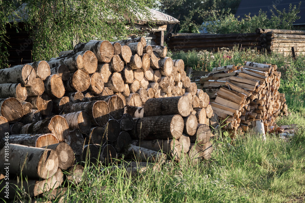 Stack of wood lying on the torv, energy, heating. Stack of wood lying on the torv, energy, heating.