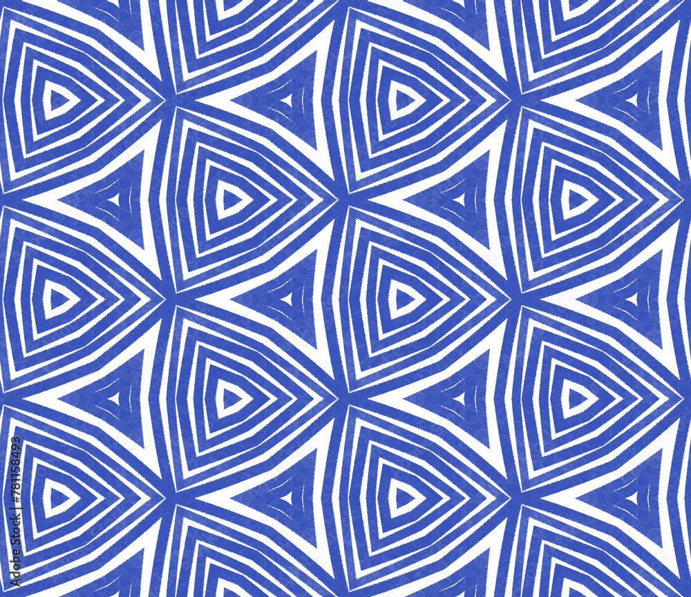 Medallion seamless pattern. Indigo symmetrical