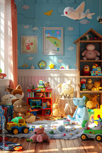 A child's room filled with toys