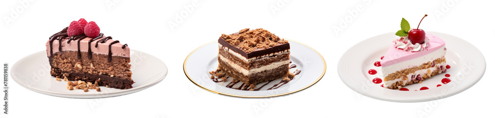 Tiramisu dessert on chocolate bar isolated on white background. Italian sweet dessert concept. Tiramisu dessert on chocolate bar isolated on white background. Italian sweet dessert concept.