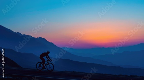 Cyclist Racing at Dawn