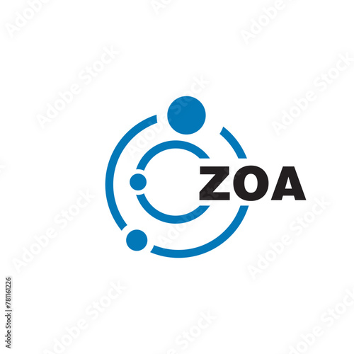 ZOA letter logo design on white background. ZOA logo. ZOA creative initials letter Monogram logo icon concept. ZOA letter design photo