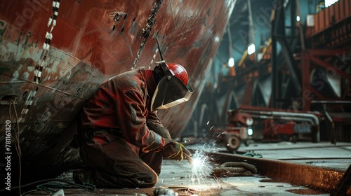 Shipyard Worker Welding