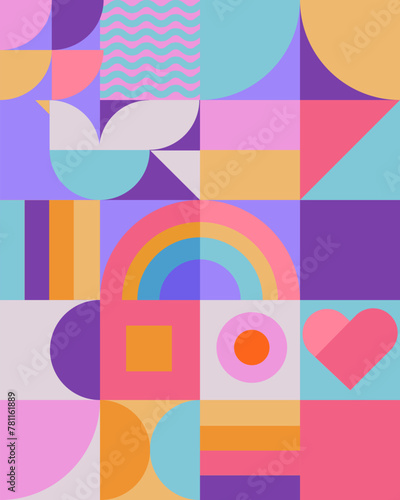 abstract love and peace color poster with dove