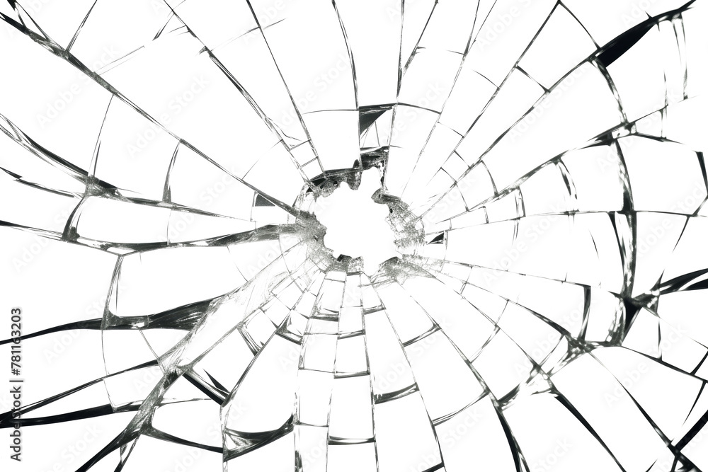 Obraz premium Broken glass on white background , texture backdrop object design