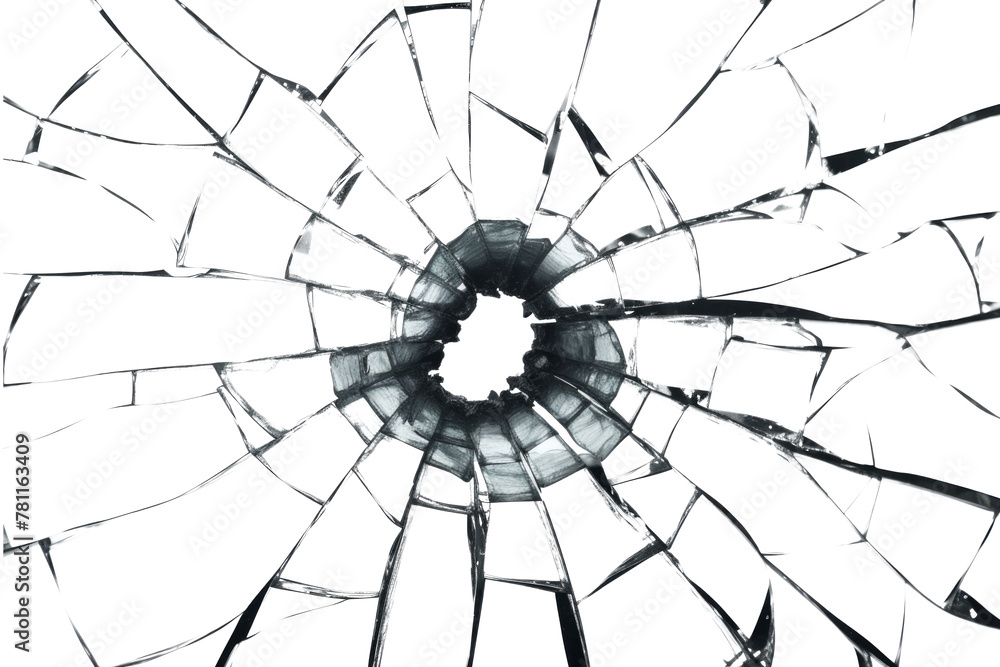 Obraz premium Broken glass on white background , texture backdrop object design