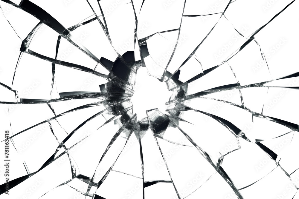 Obraz premium Broken glass on white background , texture backdrop object design