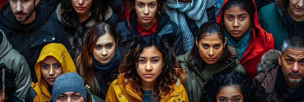 Diverse group of individuals standing confidently in a crowd Diverse group of individuals standing confidently in a crowd