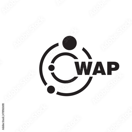WAP letter logo design on white background. WAP logo. WAP creative initials letter Monogram logo icon concept. WAP letter design photo