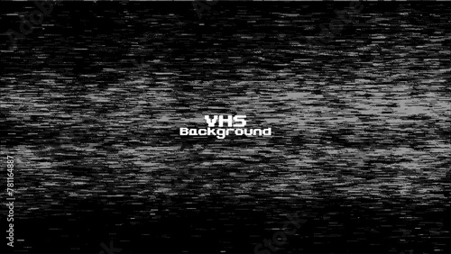 Abstract bitmap glitch grunge texture. Dark retro VHS screen with flickering. Old analog TV with pixel dither effect. Vector background
